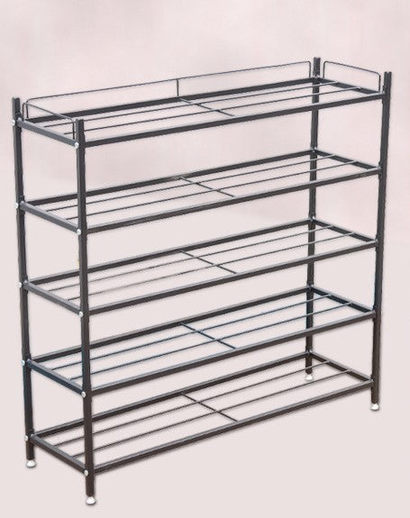 Black Metal 5 Tier Shoes Rack.